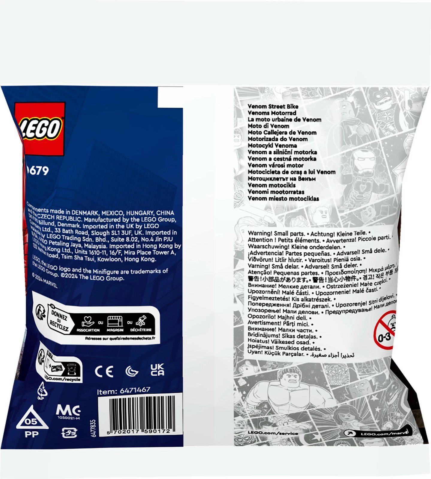 Set ndërtimi LEGO Marvel 30679 Venom Street Bike, multikolor