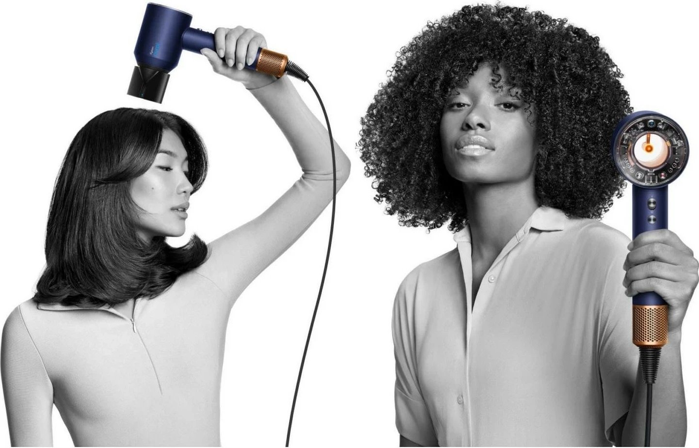 Tharëse flokësh Dyson Supersonic Nural Straight+Wavy, 1600W, kaltër/prush