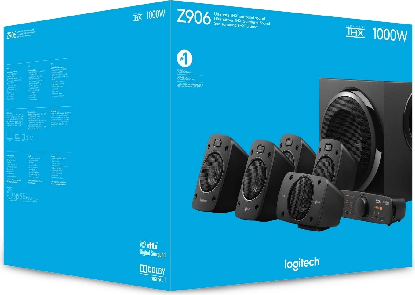 Logitech Surround Sound Speakers Z906 500 W Black 5.1 channels Logitech Surround Sound Speakers Z906 500 W Black 5.1 channels