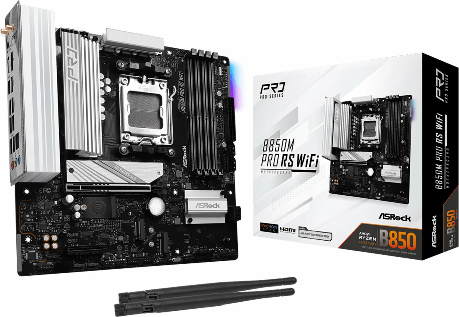 Pllakë amë ASRock B850M Pro RS WiFi, Socket AM5, DDR5, Wi-Fi 6E, PCIe 5.0