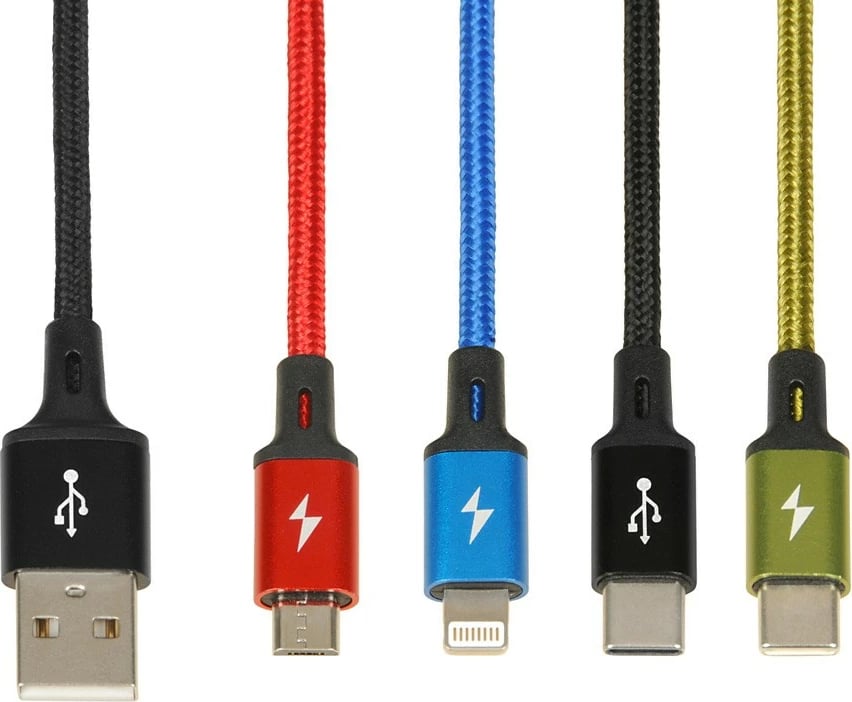 Kabllo USB 4-në-1 iBOX IKUM4W1CLR, 1.2m, e zezë