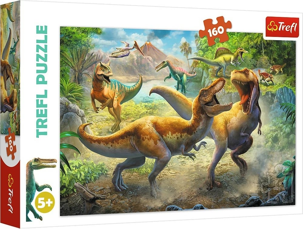 Puzzle Trefl 15360 me 160 pjesë, Fighting Tyrannosaurs, për fëmijë