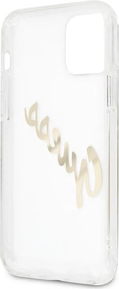 Mbështjellës Guess GUHCP12MKTRSVGO për iPhone 12/12 Pro 6.1", transparent me logo të artë