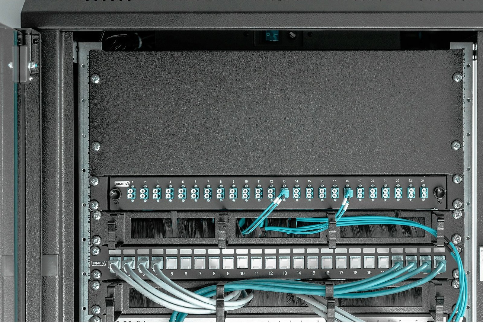 Panel bosh Digitus 4U për kabinet 19 inç, i zi