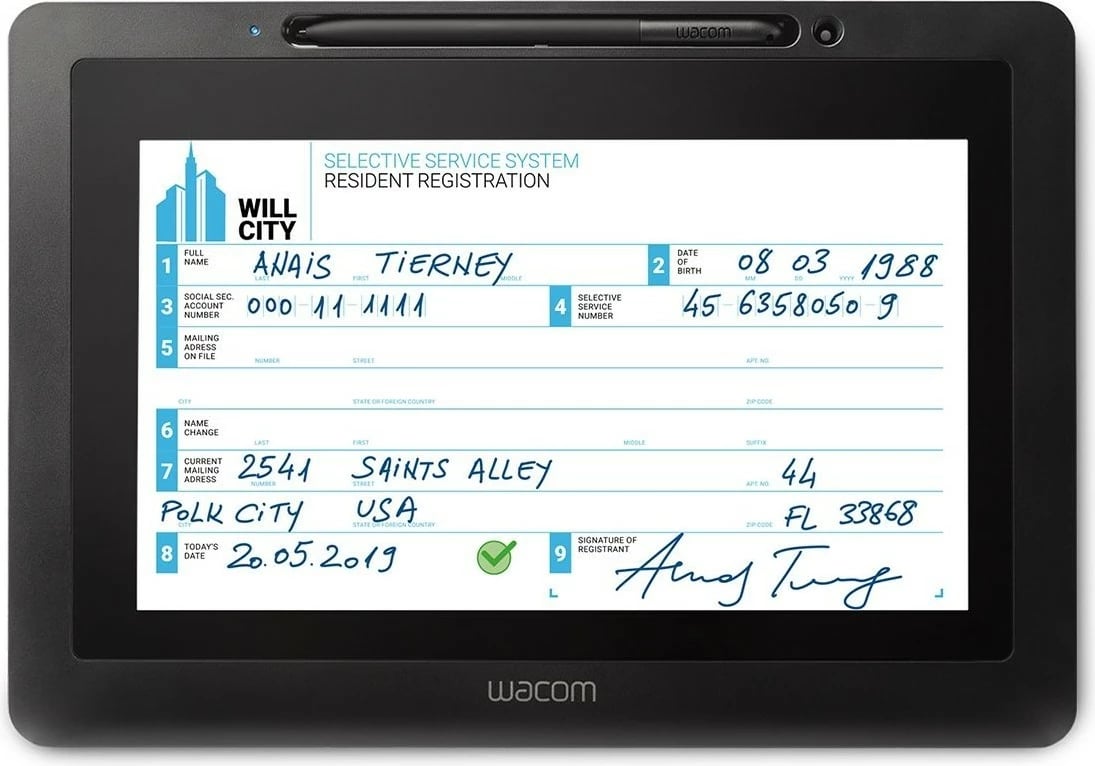 Tablet grafik Wacom DTU-1031AX, LCD 10.1 inç, zi