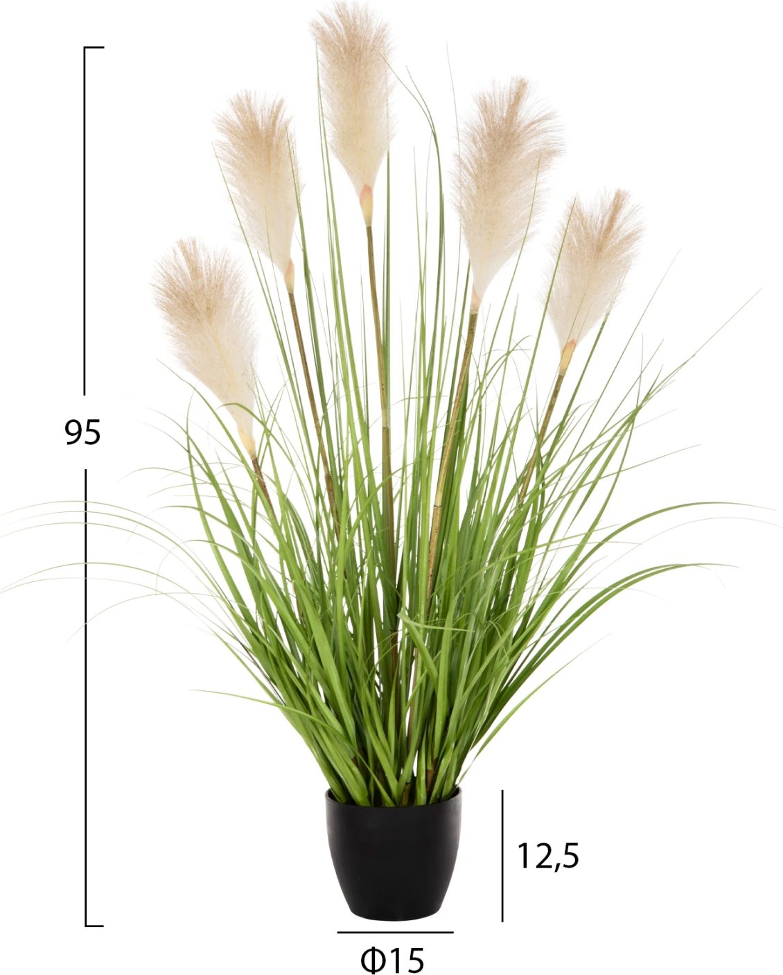Bimë sintetike dekorative në vazo, FH4024, bar, 95H cm