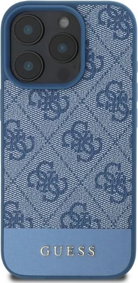 Mbështjellës Guess 4G Bottom Stripe për iPhone 16 Pro Max, Kaltër