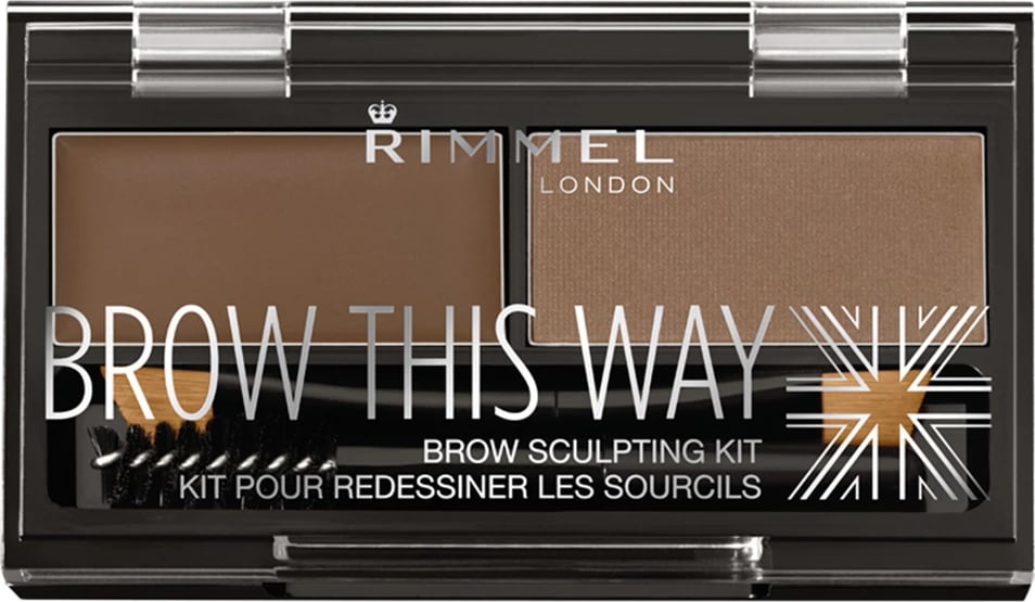 Set për vetulla Rimmel Brow This Way Brow Sculpting Kit Contouring Set për femra Medium Brown 1.3g