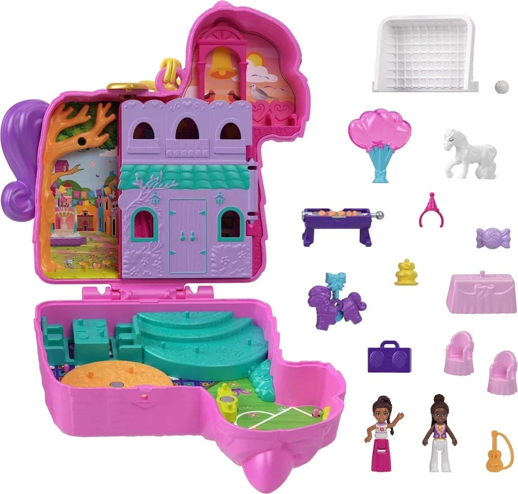 Set lodrash Polly Pocket Piñata Party Compact, MATTEL, HKV32, shumëngjyrëshe