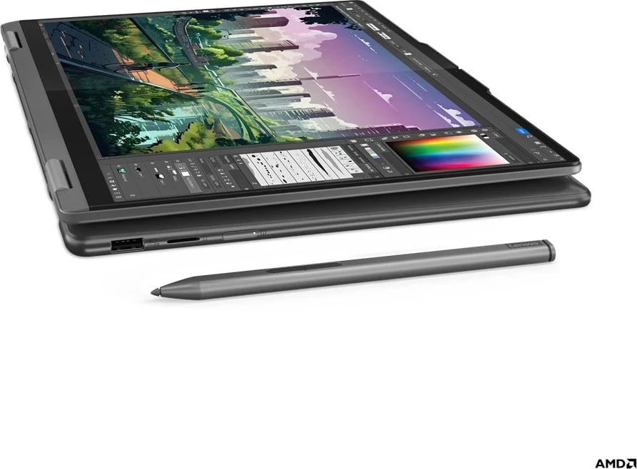 Laptop hibrid Lenovo Yoga 7, AMD Ryzen 7 8840HS, 14 inch, Gri