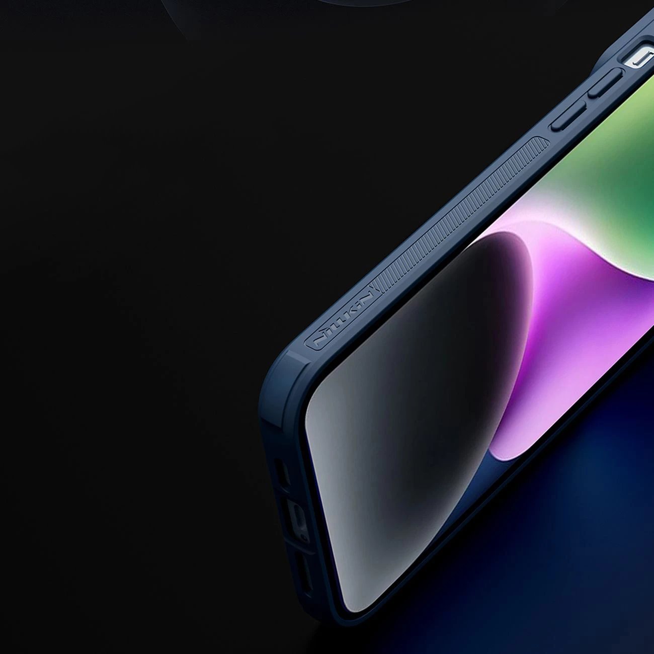 Mbështjellës Nillkin Textured S Case për iPhone 14 Plus me kapak kamere, i zi