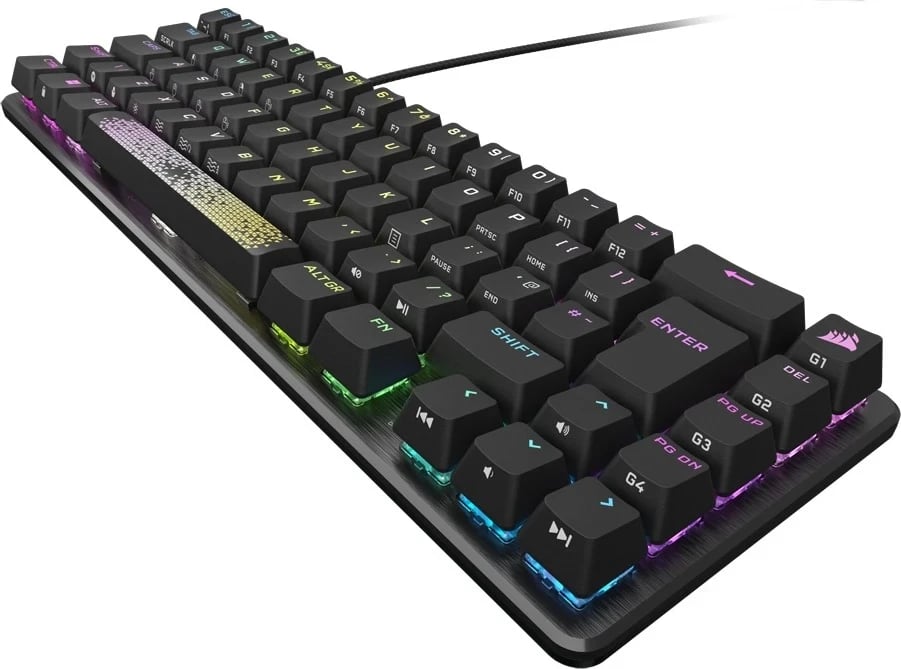 Tastierë Corsair K65 Pro Mini OPX Silver, RGB, me kabllo, gri