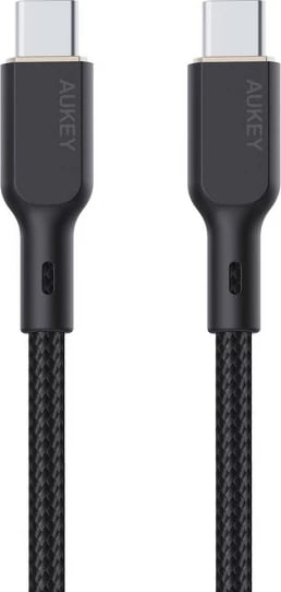 Kabllo AUKEY CB-KCC102 USB-C në USB-C, 1.8m, 100W, Kevlar, E zezë