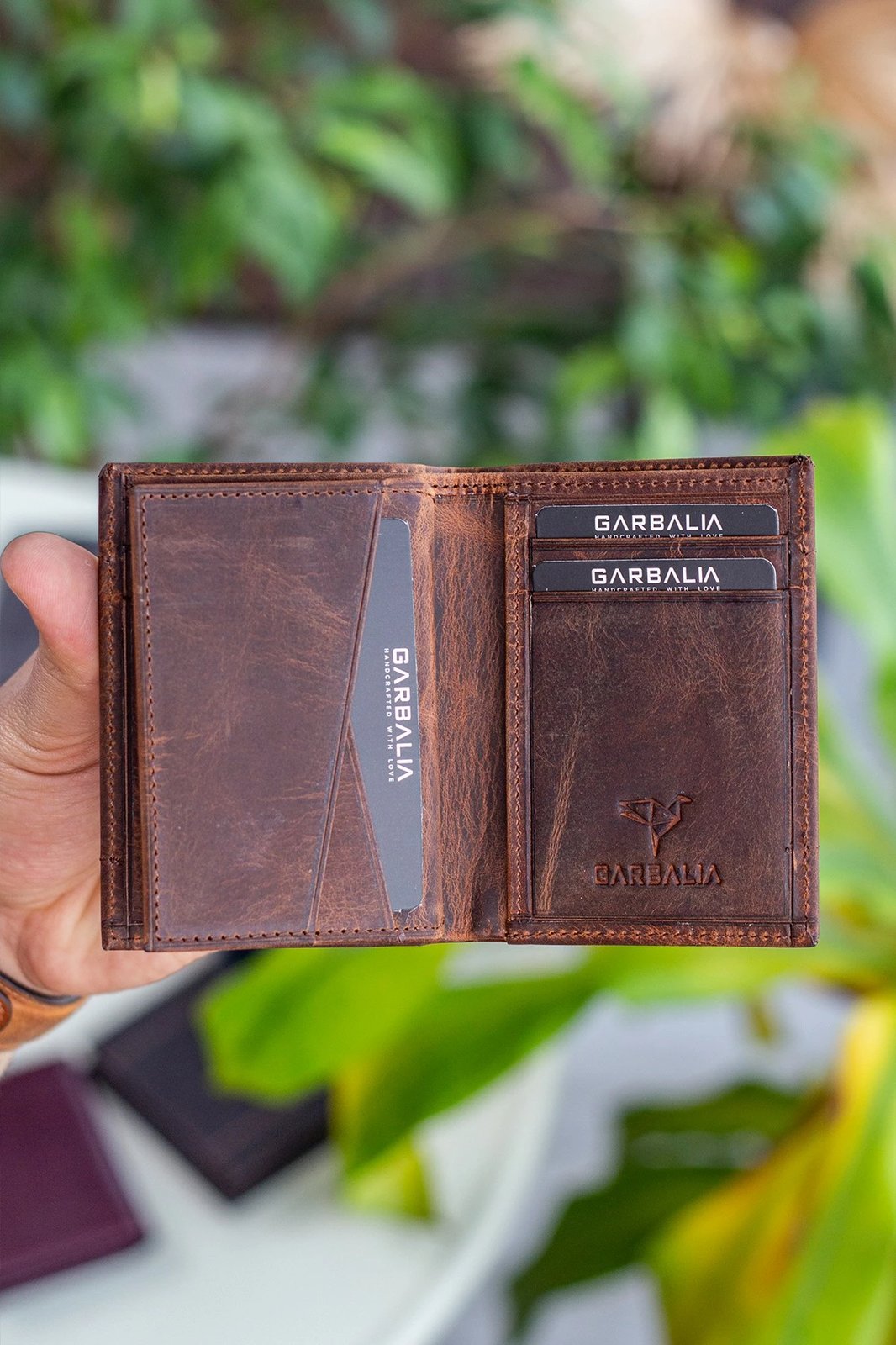 Portofol për burra, lëkurë natyrale, ngjyrë tan, Franklin Crazy