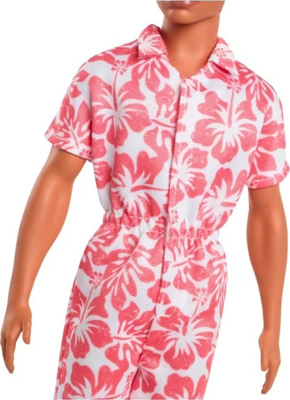 Kukull Ken Barbie Fashionistas Mattel DWK44/HYT99, jumpsuit koral-bardhë