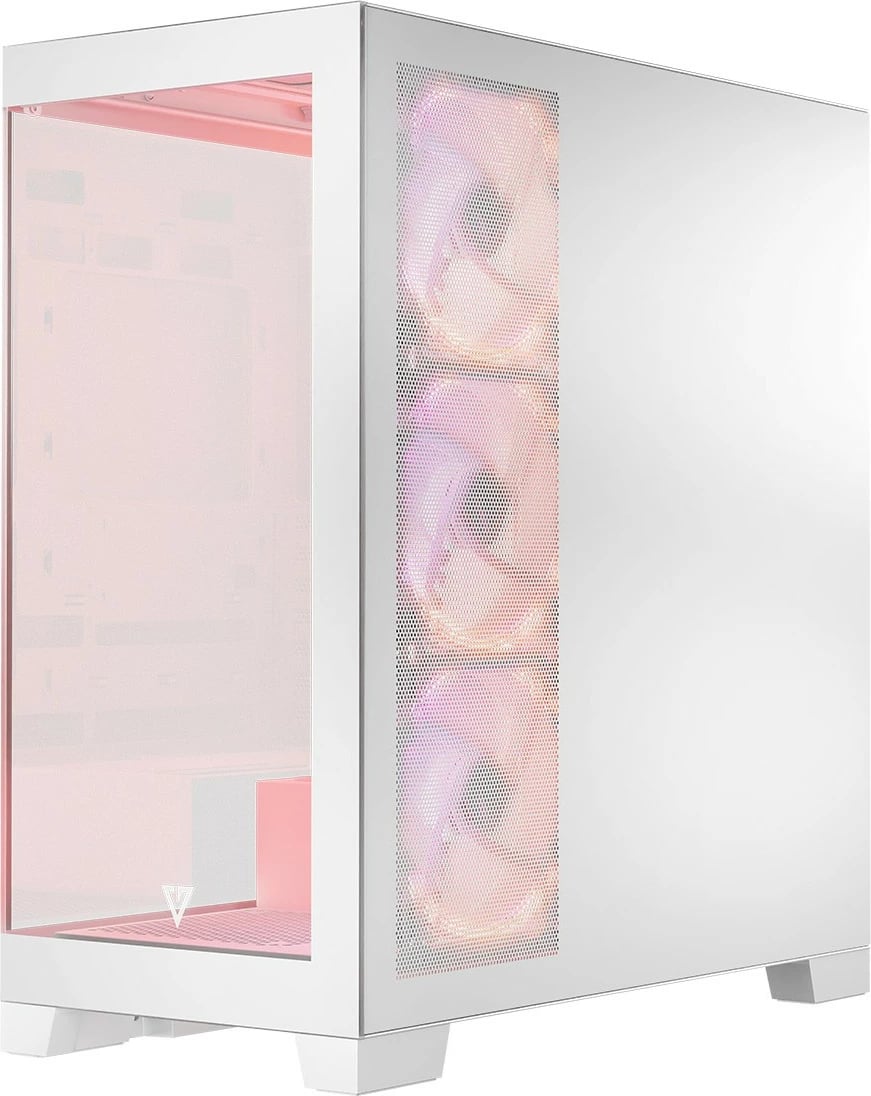 Kasë MODECOM Volcano Space ARGB, Midi Tower, xham i temperuar, e bardhë