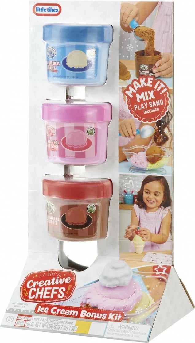 Set lodrash Creative Chefs Ice Cream Supplement Little Tikes, 641121-EUC, kafe/rozë/e verdhë