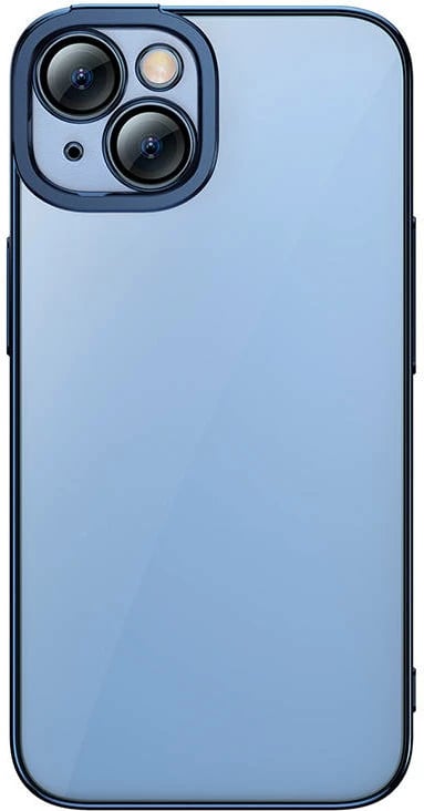 Mbështjellës Baseus Glitter me xham të temperuar për iPhone 14 Plus, Blu, set