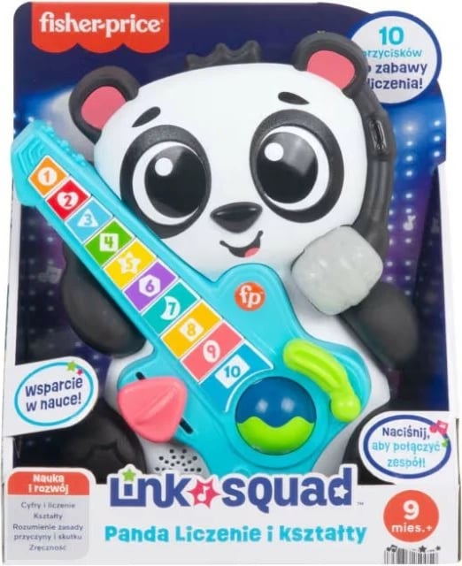 Lodër edukative Fisher Price Link Squad Panda Counting and Shapes, muzikore, shumëngjyrëshe