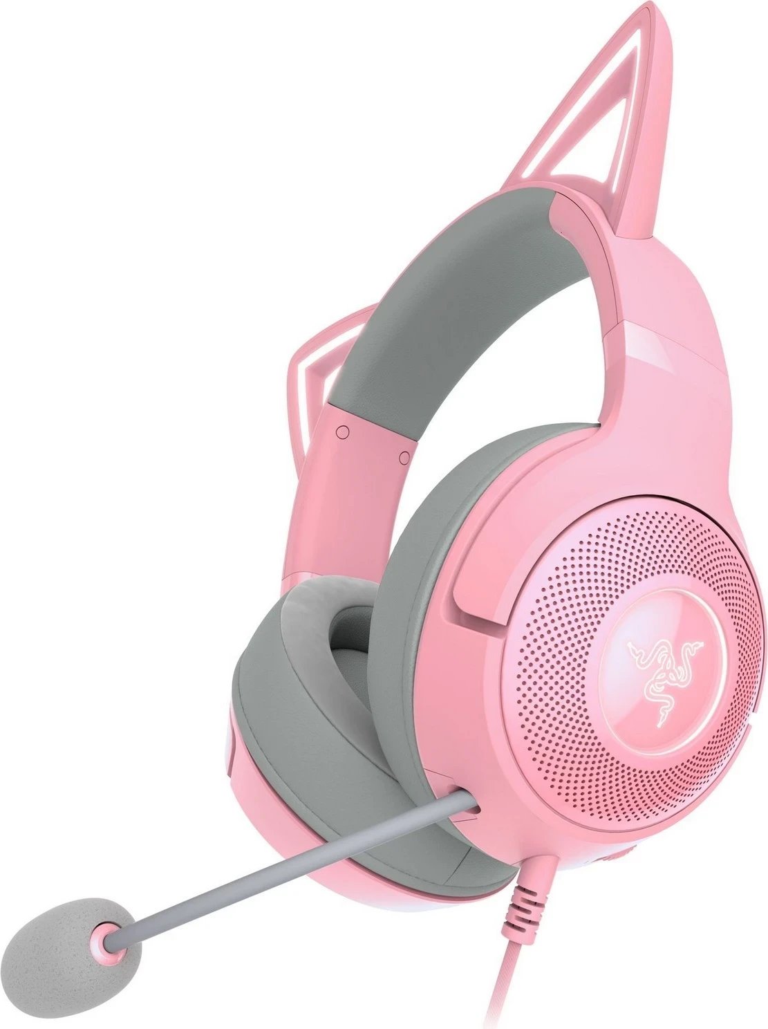 Kufje Razer Kraken Kitty V2 Quartz, rozë