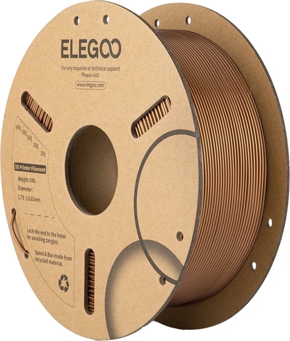 Filament PLA ELEGOO 50.203.0465, 1 kg, 1.75 mm, Bronzi