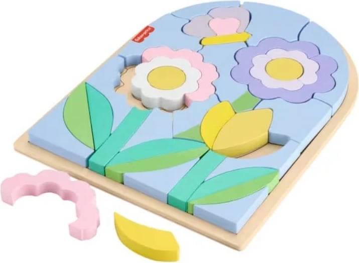 Puzzle druri për fëmijë Fisher Price HXT97, 37 pjesë, motive lule