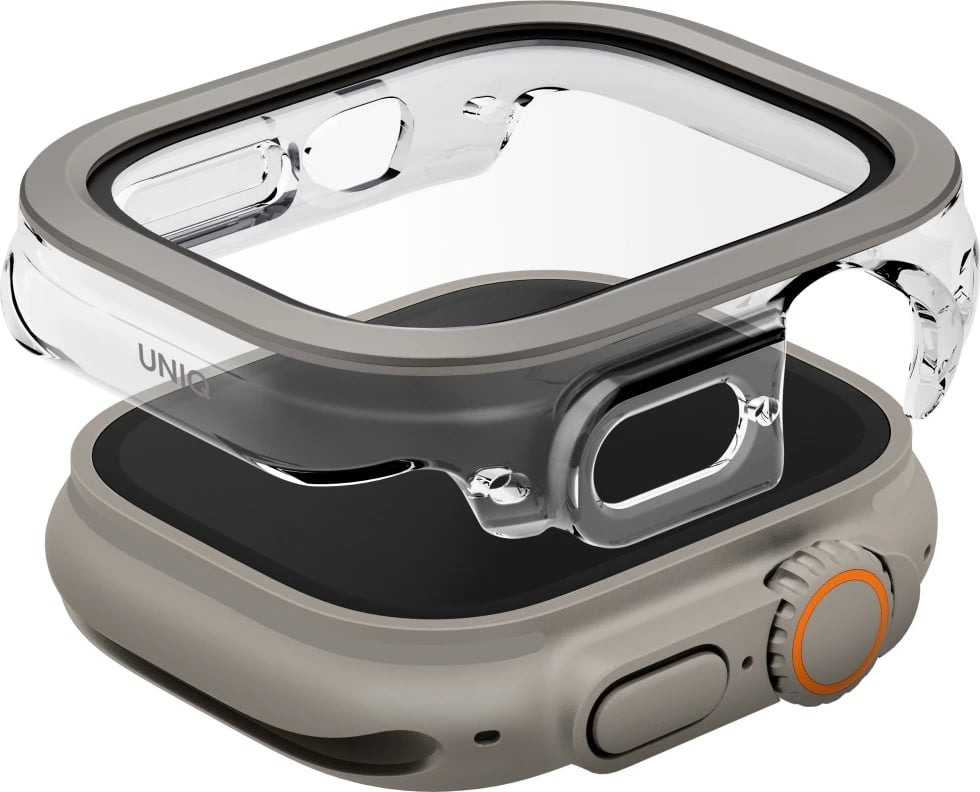 Mbështjellës UNIQ Voute për Apple Watch Ultra 49mm, xham i temperuar, argjend