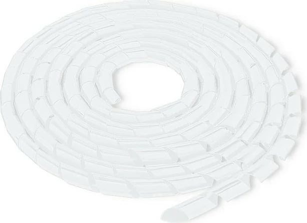 Organizues kabllosh spiral Qoltec 52262, 10m, 14mm, Bardhë