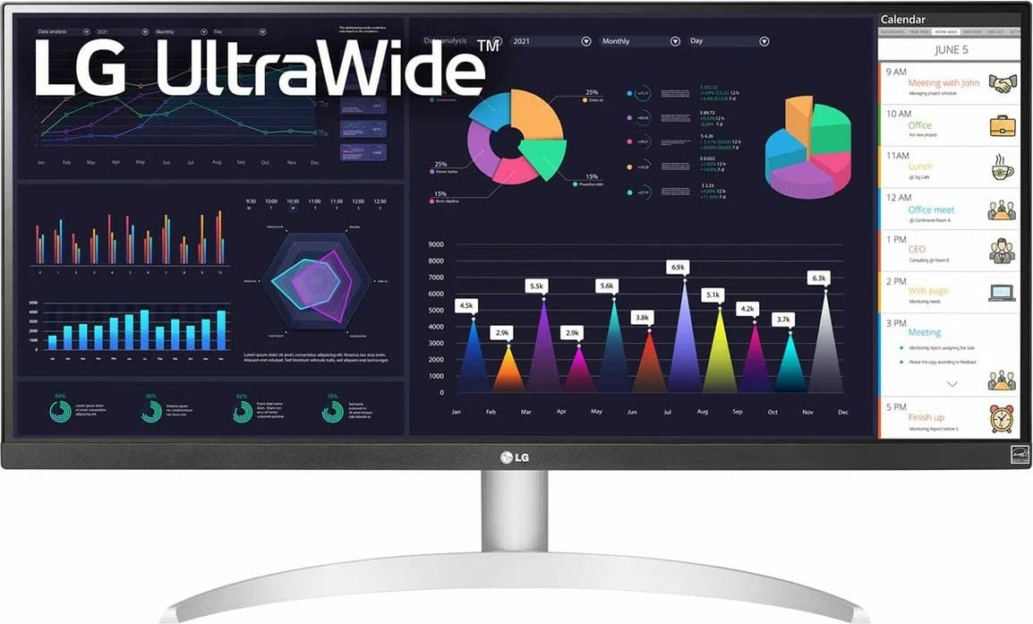 Monitor LG 29WQ600-W, 29 inç, UltraWide, Full HD, bardhë