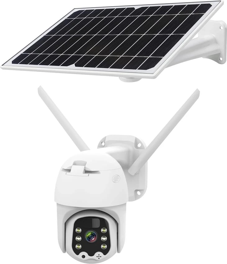 Kamerë Wi-Fi Kruger & Matz Connect C90 Solar për jashtë, e bardhë