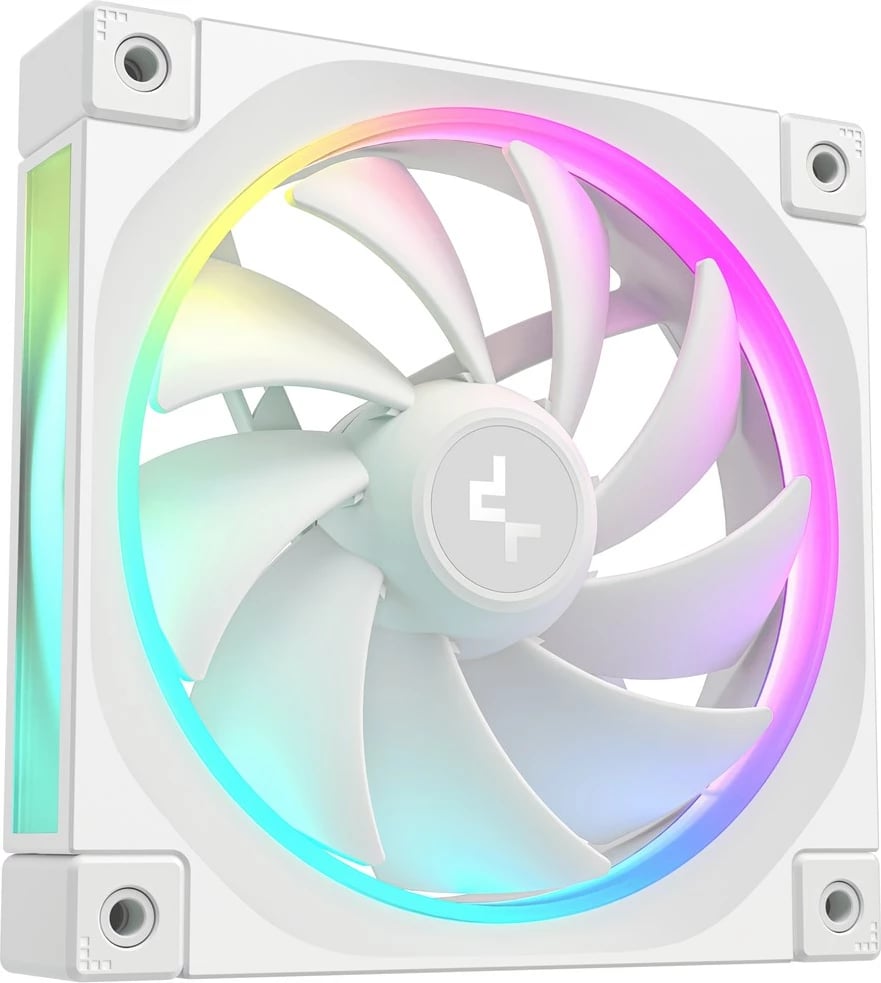 Set ventilatorë për kasë kompjuteri DeepCool FL12 WH-3, 12 cm, RGB, 3 copë, Bardhë