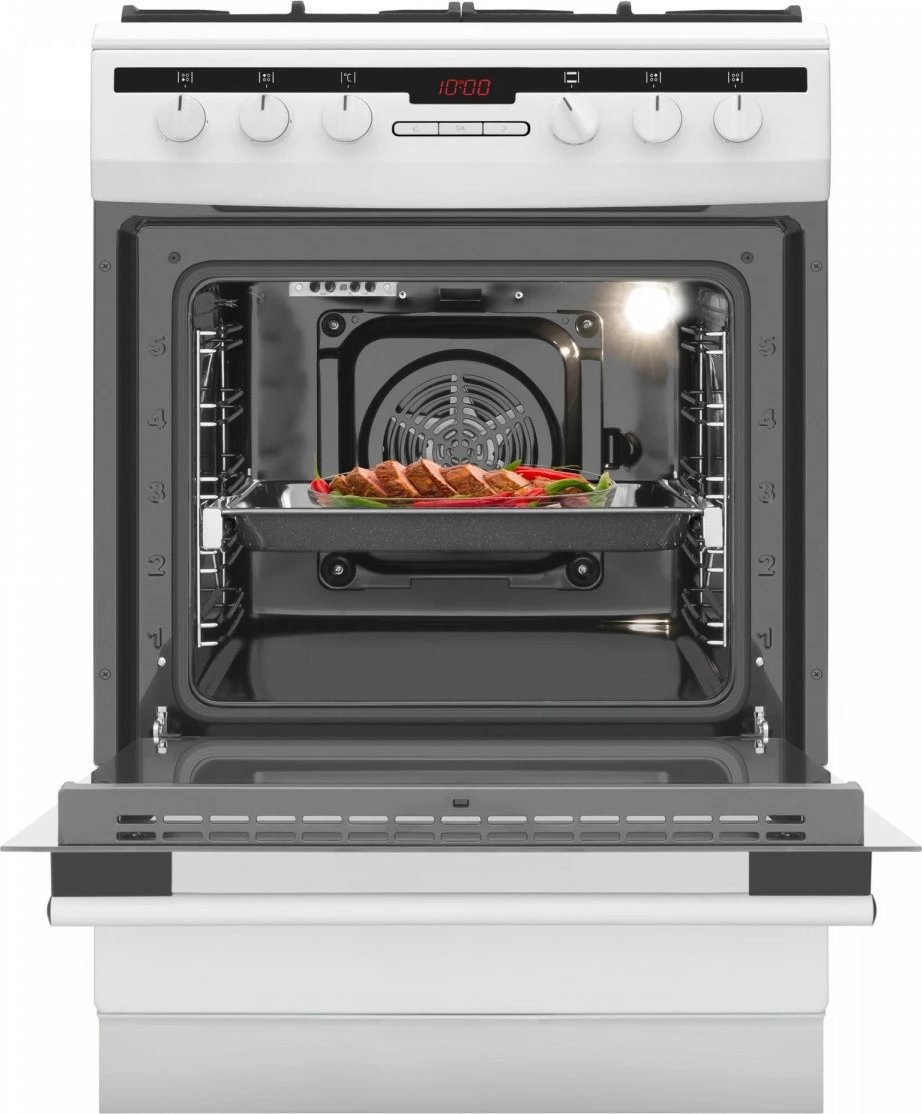 Furrë dhe pianurë Amica 617GEH3.33HZpTaDpA(W) PIZZA, 65L, gaz/elektrik, e bardhë