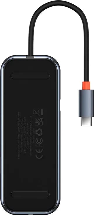Kasë Baseus AcmeJoy 5-Port HUB Adapter USB-C, 2x USB 3.0, USB 2.0, USB-C PD, RJ45, Gri