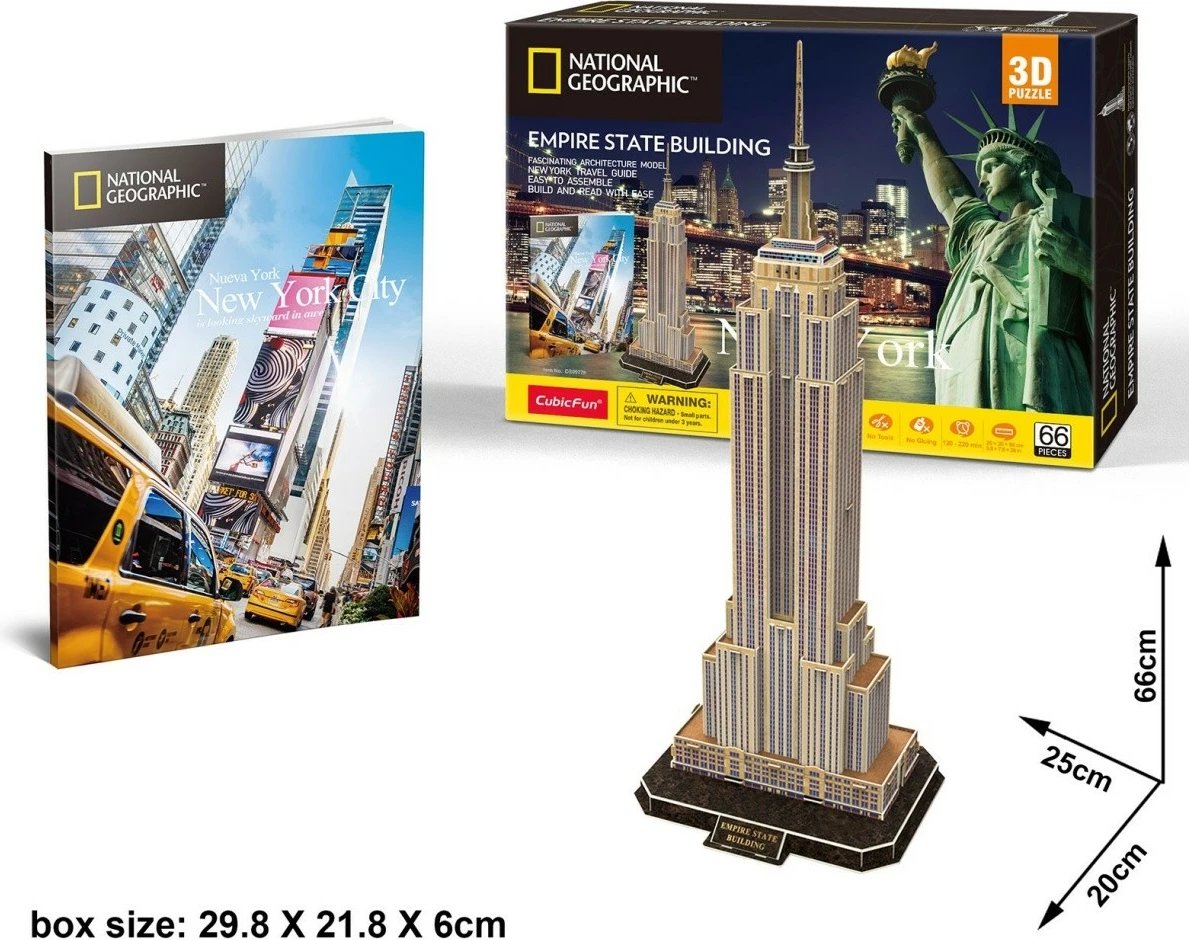 Puzzle 3D Cubic Fun Empire State Building National Geographic, 66 pjesë