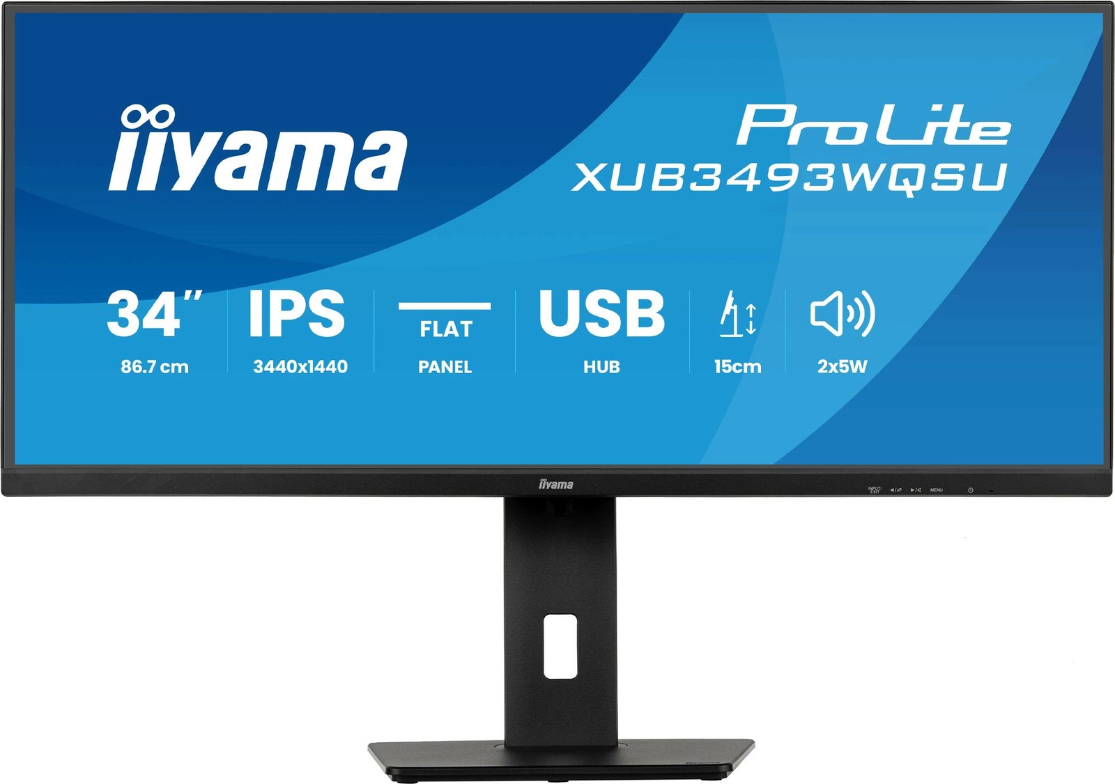 Monitor iiyama ProLite XUB3493WQSU-B6, 34 inç, IPS, 3440x1440, 120Hz, i zi