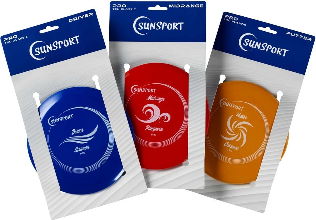 Set disqe për Disc Golf Tactic Sunsport Pro, 3 copë, multingjyrësh