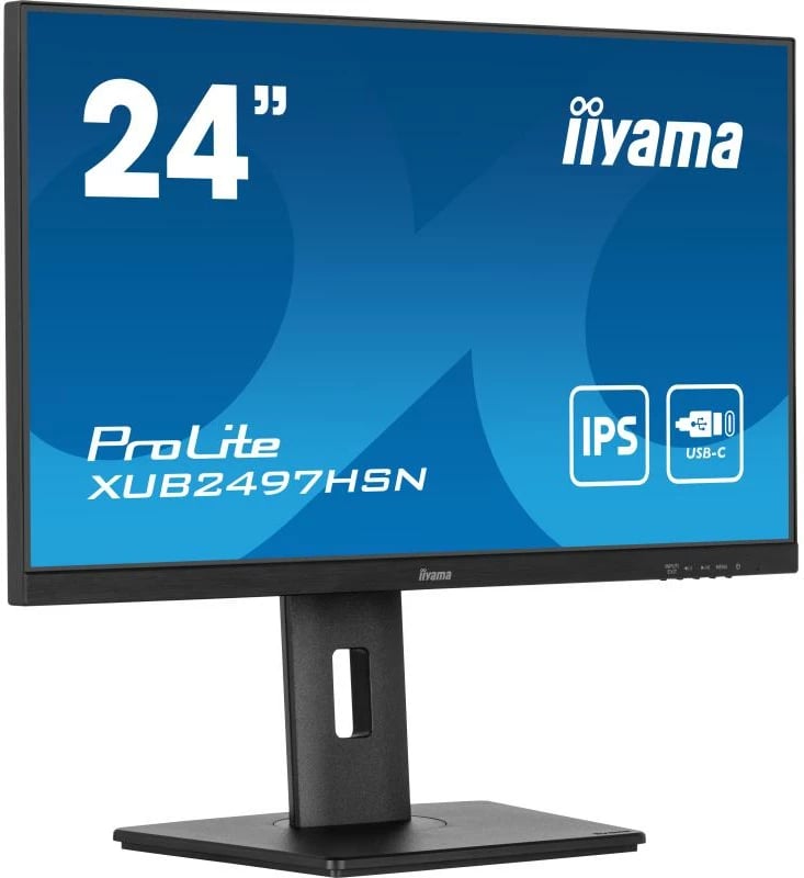 Monitor iiyama ProLite XUB2497HSN-B2 24" IPS, USB-C dock, DisplayPort out, rregullim lartësie 150 mm, e zezë