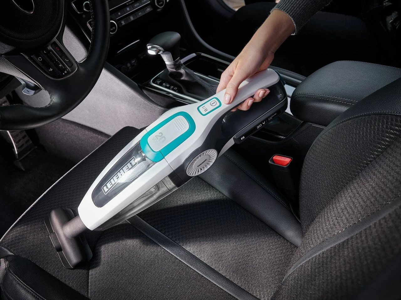 Fshesë elektrike pa kabllo Leifheit PowerVac 2in1, 20V, pa qese, bardhë/kaltër