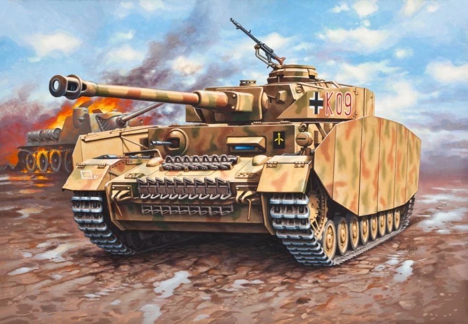 Model plastik tanku Revell PzKpfw IV Ausf. H, 1:72, set me ngjyra dhe ngjitës