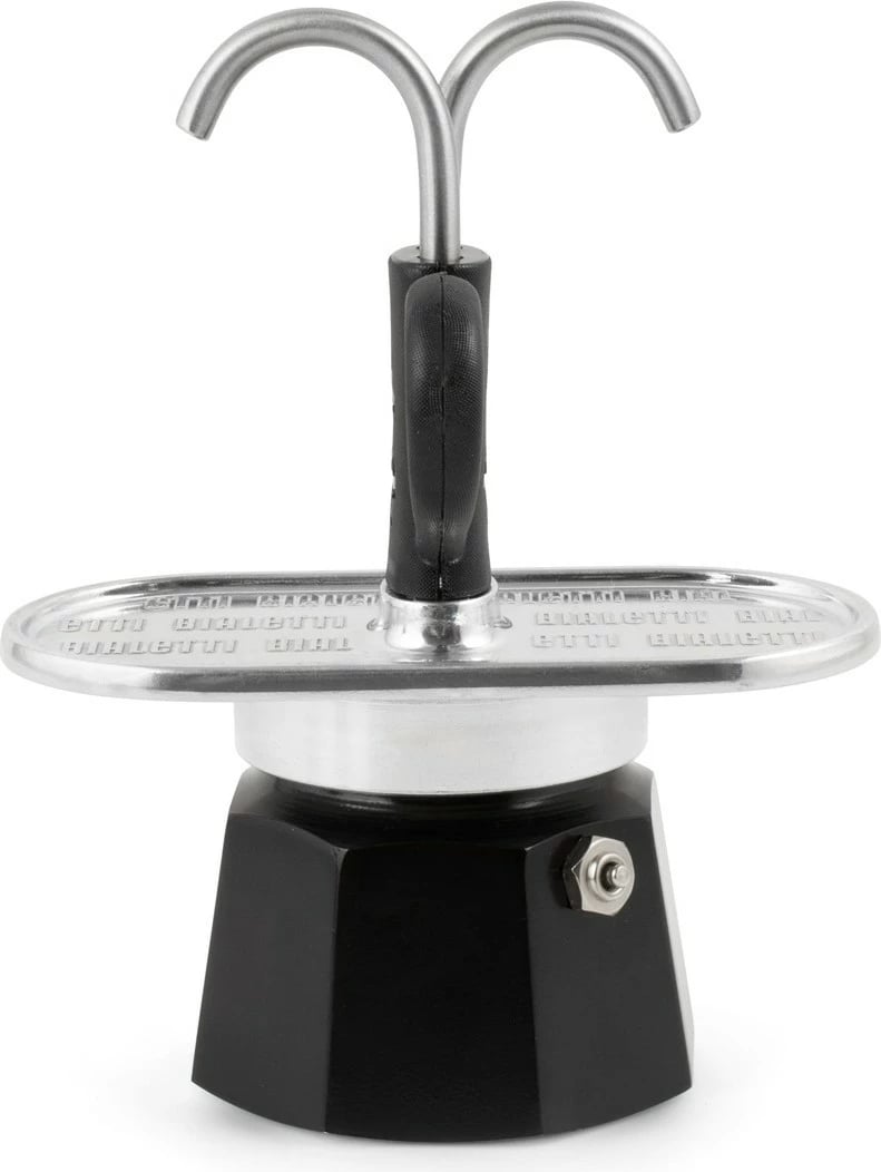 Moka pot Bialetti MINI EXPRESS 2TZ, 2 filxhanë, alumini, e zezë