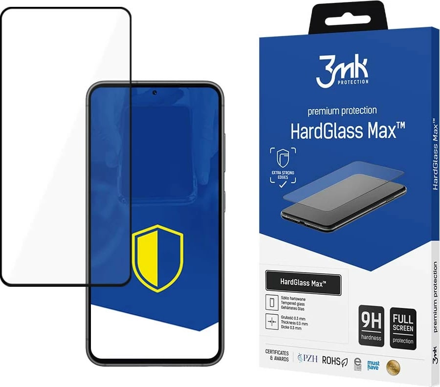 Mbështjellës xhami i fortë 3mk HardGlass Max për Samsung Galaxy S23 Plus