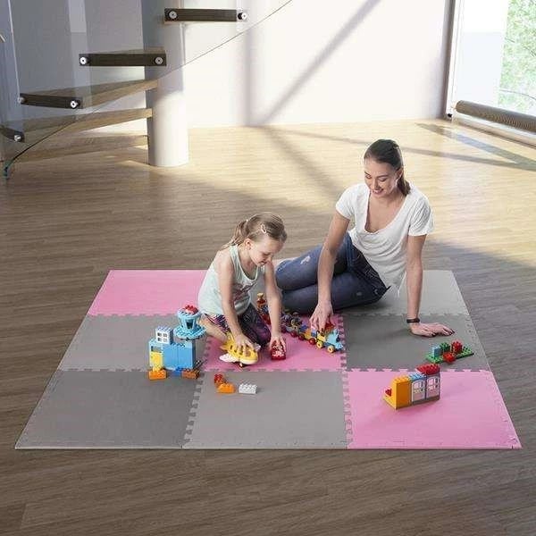 Puzzle mat One Fitness MP10, rozë-gri