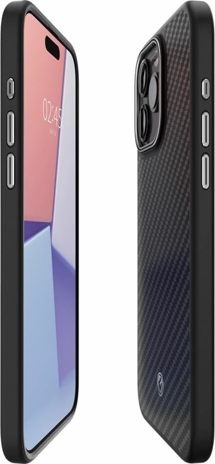 Mbështjellës Spigen Enzo Aramid Mag me MagSafe për iPhone 15 Pro Max, e zezë