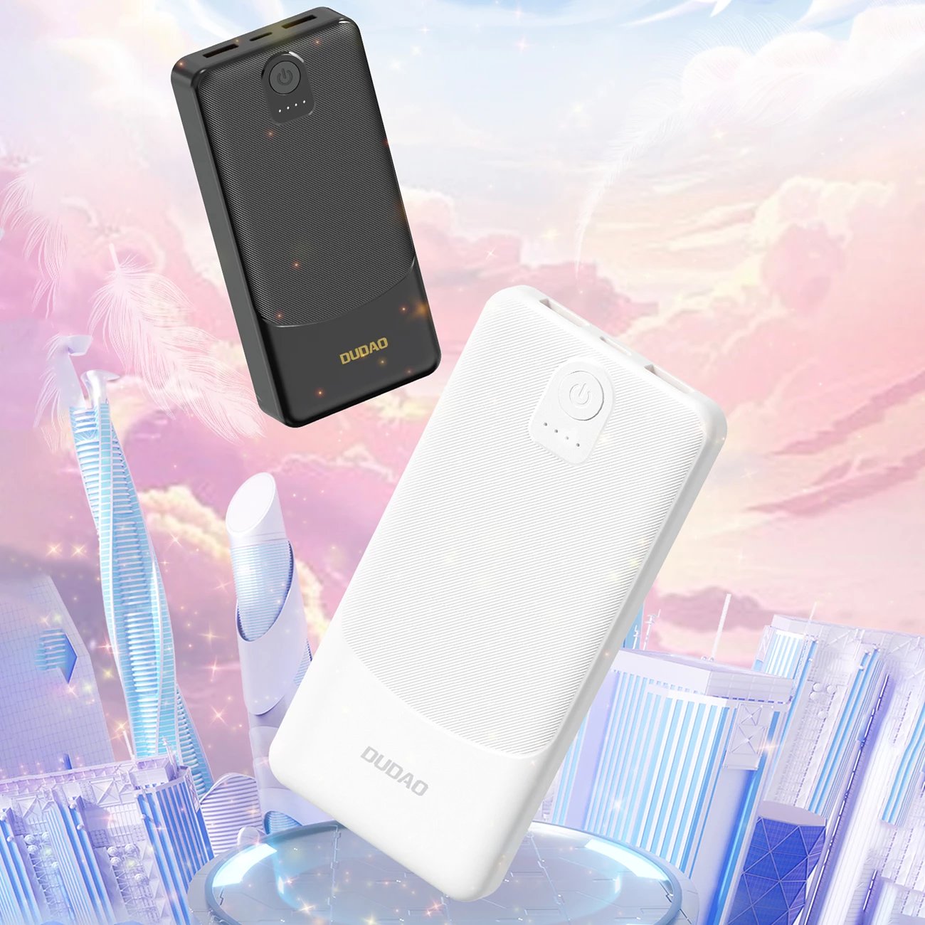 Powerbank Dudao K10, 10000mAh, 2x USB-A, USB-C, Bardhë