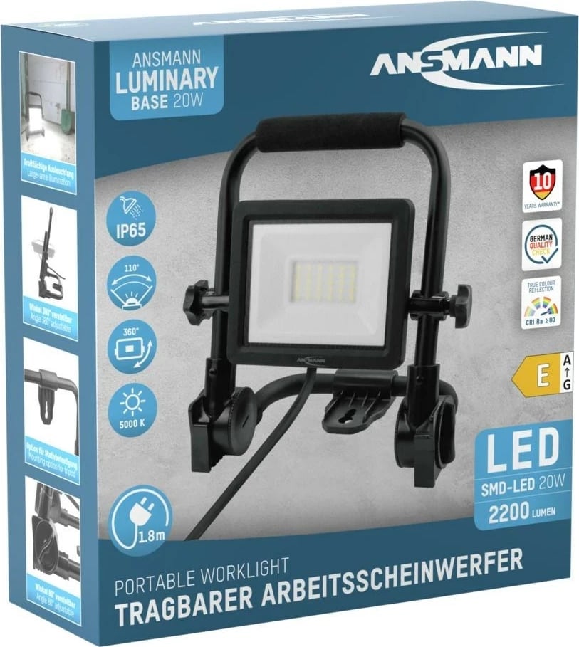 Prozhektor LED Ansmann FL20W-AC, 20 W, Alumini, i zi