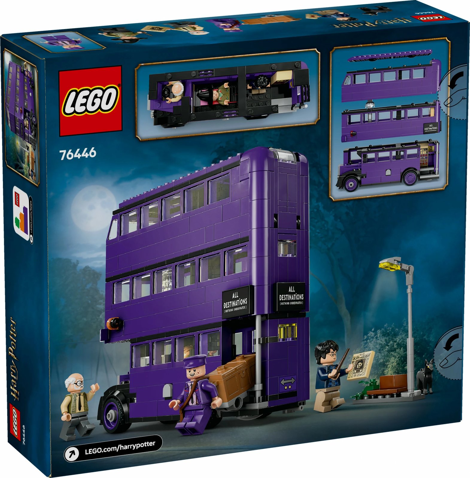 Set ndërtimi LEGO Harry Potter 76446, Aventurat me Autobusin Knight, shumëngjyrësh