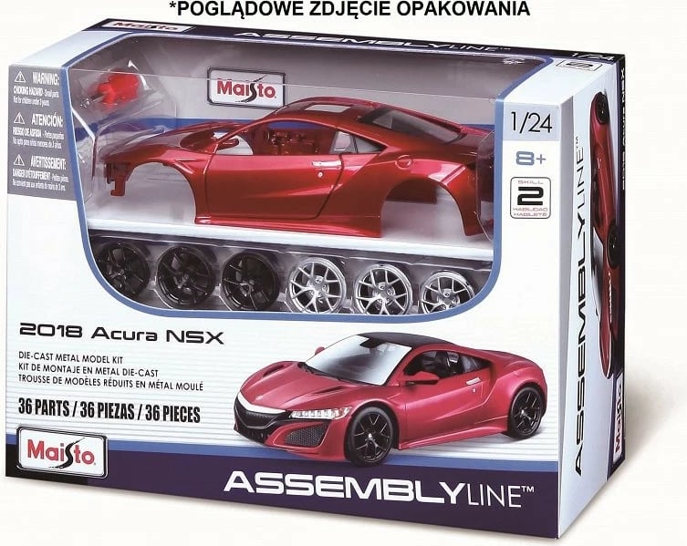 Model metalik makine Maisto Audi R8 V10 Plus 1:25, i kuq, për montim