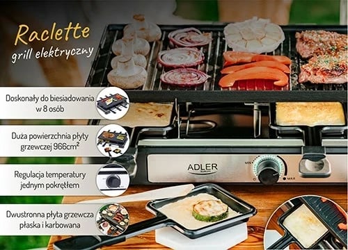 Grilë elektrike Adler AD 6616, 1400 W, e zezë