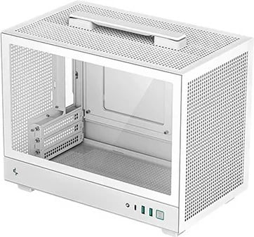 Kasë DeepCool CH160 WH, Mini-ITX, xham i temperuar, SFF, e bardhë