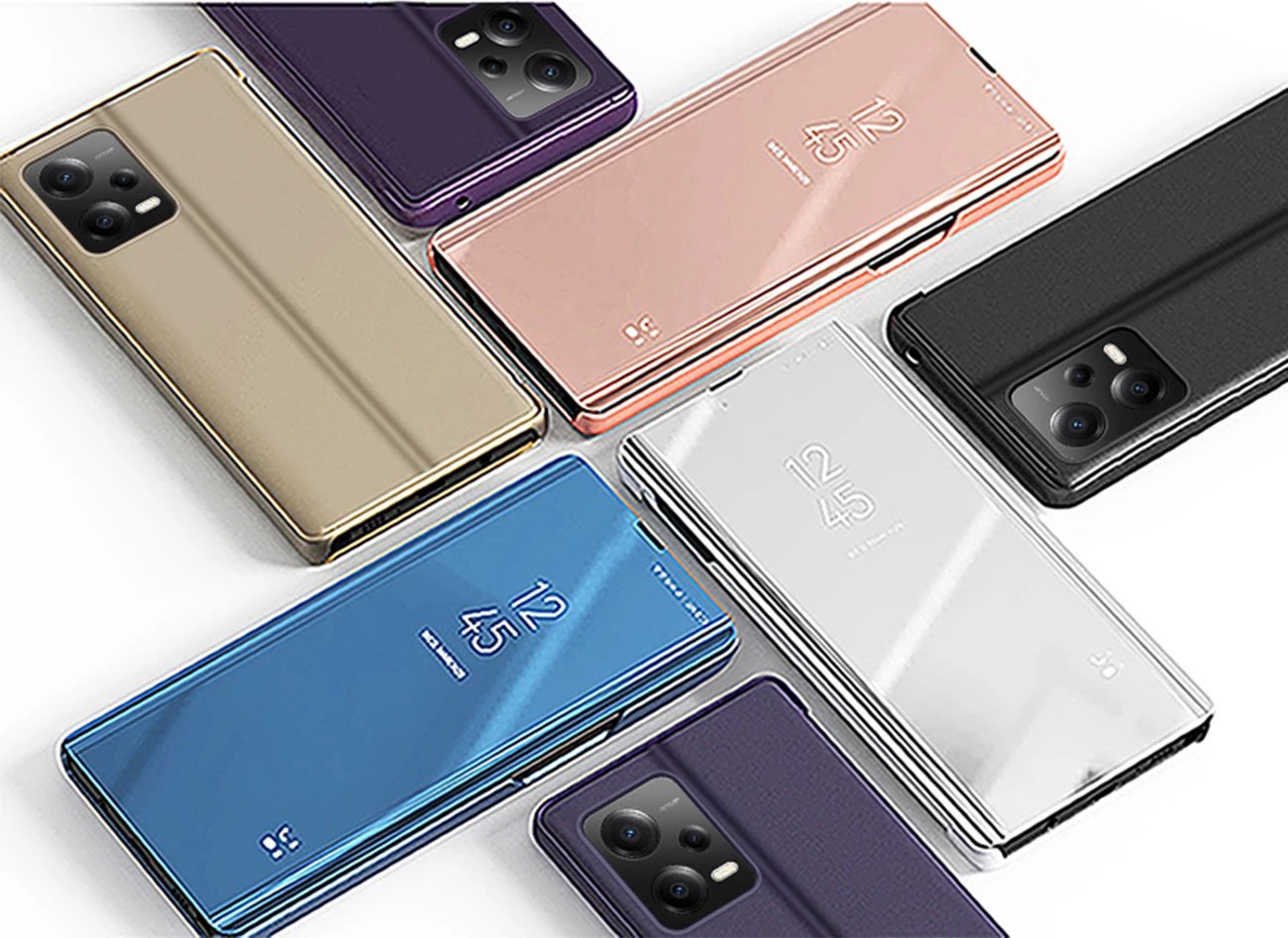 Mbështjellës Hurtel Clear View Case për Xiaomi Redmi Note 12 Pro / Poco X5 Pro 5G, me flap, i zi